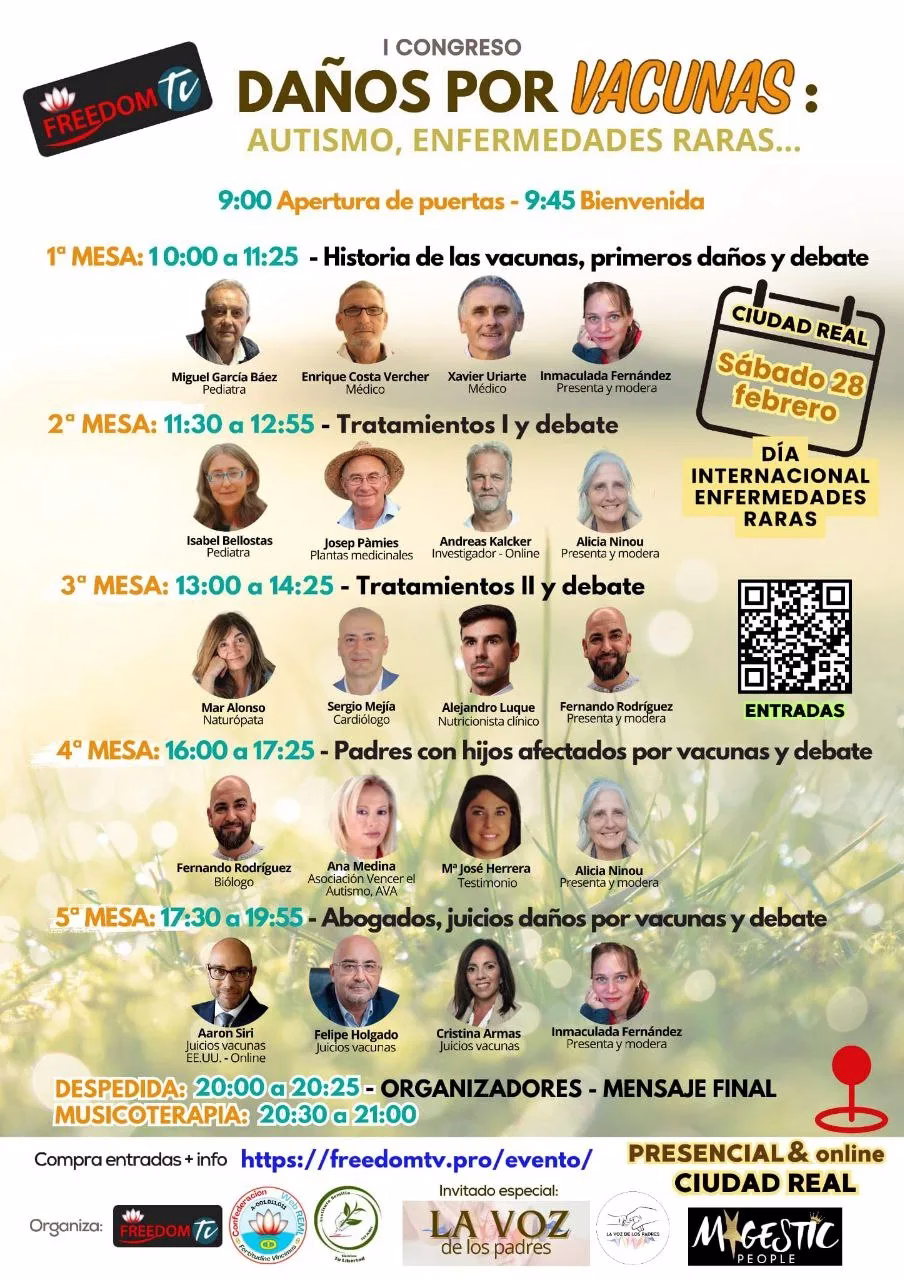 Grabación del Congreso Daños por Vacunas: Autismo y Enfermedades Raras